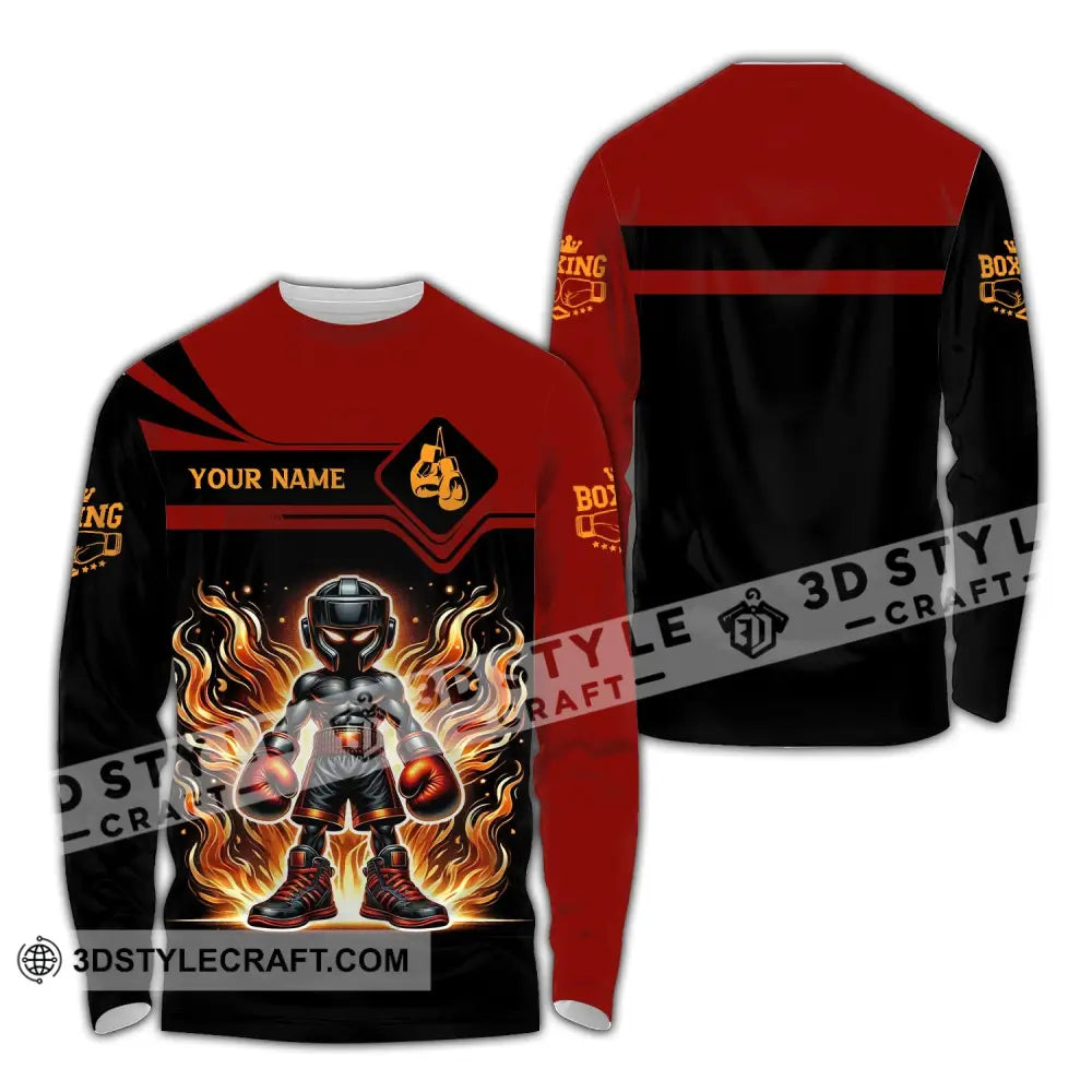 Unisex Shirt Custom Name Boxing Lover T-Shirt Gift Long Sleeve / S T-Shirt